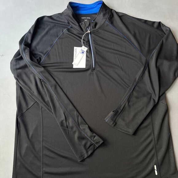 North End Other - North End Men's Radar Quarter Zip Performance Long Sleeve Top Black Blue XL